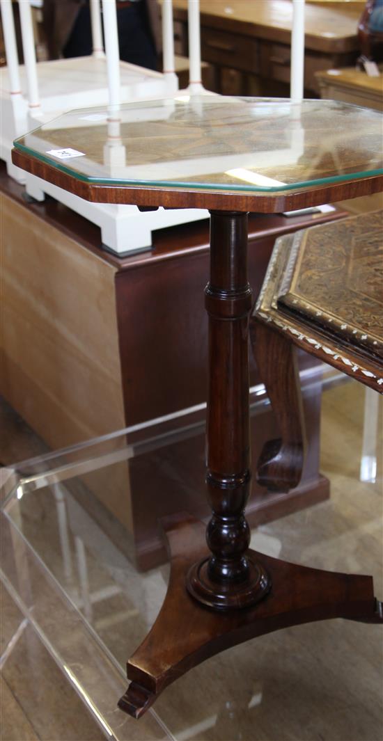 Victorian yew, rosewood and satinwood parquetry inlaid octagonal wine table